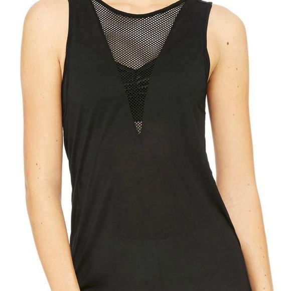 Alo Yoga Warm Up Mesh Inset Tank Top - Picture 2 of 5